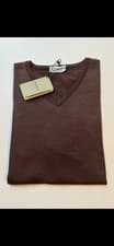 Image of BNWT John Smedley Bobby V-Neck Jumper In Copper Size M