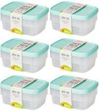 Image of 24x Wham Food Storage Plastic Kitchen Lunch Box Container with Lid 1L