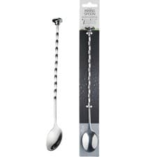 Image of BarCraft Stainless Steel Cocktail Bar Spoon with Muddler, 28cm Mixing Tool