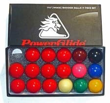 Image of POWERGLIDE 1 3/4" (4.44cm) SNOOKER 17 BALL SET FOR HOME USE TABLE