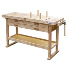 Image of Holzmann 1.64m Work Bench Woodworking with Drawers and Vice - WB162L
