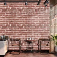 Image of 3D-Red Brick Wallpaper HeavyWeight Textured Realistic Rustic Stone Effect Decor