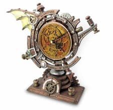 Image of Alchemy Gothic Stormgrave Chronometer Clock Steampunk Gold Silver Resin Gift V15