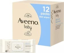 Image of Aveeno Baby Daily Care Wipes Sensitive Skin Cleanse Gently &Efficiently 12 PACK