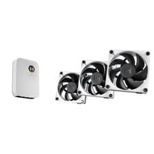 Image of Hyte Thicc Fp12 120Mm Pwm Fan Cool White/Black 3 Pack + Nexus Portal Np50