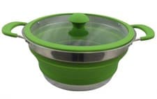 Image of Vango Cuisine 1.5 Litre Camping Collapsible Casserole Cook Pot - Green