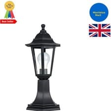 Image of Weather-Resistant Black Lamp Post Lantern - Classic Outdoor Lighting Solution