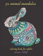 Image of 50 ANIMAL MANDALAS COLORING BOOK FOR ADULTS STRESS- REL - NEW ESPACE. MANDALA 2