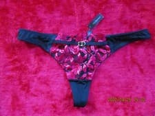 Image of ANN SUMMERS RED/BLACK THONG "CECILE" SIZE 10 NWT