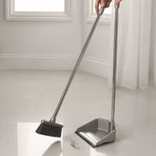 Image of Addis Long Handle Dustpan and Brush Set Heavy Duty Strong Metallic Handle