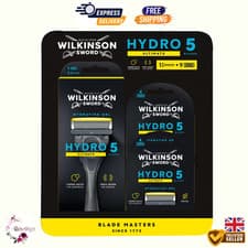 Image of Wilkinson Sword Hydro 5 Ultimate Razor Handle + 9 Blades Refill Free P&P