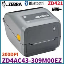 Image of Zebra ZD421T ZD4AC43-309M00EZ 300DPI Bluetooth USB Direct Thermal Label Printer