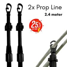 Image of 2x Extendable Clothes Washing Line Prop Heavy Duty Laundry Support Pool 2.4meter