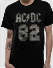Image of Mens T-shirt AC/DC College 82 Black