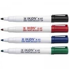 Image of ValueX Drywipe Marker  - Bullet Tip Pack of 4 Assorted Colours