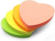 Image of 400 Heart Shaped Sticky Notes - Bright Colours (76x76mm) Set of 4 Pads (100 She