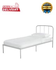Image of Freja Single Metal Bed Frame - Silver