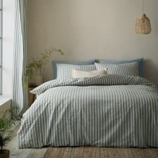 Image of Pineapple Elephant Cotton Rich Woven Stripe Duvet Cover Bedding Set Blue
