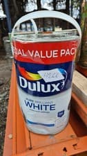 Image of Dulux Matt Emulsion Paint - Pure Brilliant White, 5L DAMAGED TIN