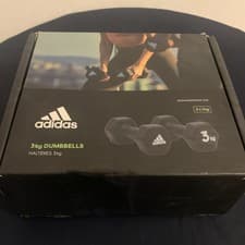 Image of Adidas Hex Dumbbells Neoprene Coated Cast Iron Hand Weights Gym 2x3 kg Pairs