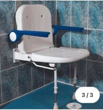 Image of AKW 4000 Series shower seat unpadded seat and back blue padded arms