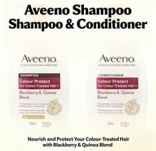 Image of Aveeno Haircare Colour Protect+ Blackberry & Quinoa Shampoo & Conditioner 300ml