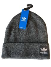 Image of adidas Originals Trefoil Beanie Mens One Size Grove Logo Classic Heather Grey