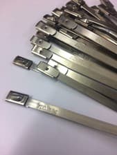 Image of Hellermann Tyton stainless Steel Cable Ties 202mm x 4.6mm pack 25