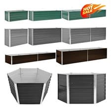 Image of Garden Raised Bed Galvanised Steel Outdoor Planter Pot Vegetable Flower Herb Box