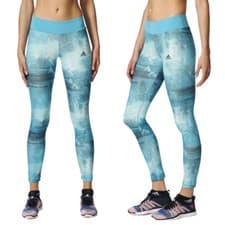 Image of adidas Womens Long Tight Q2 Graphic Print Gym Running Sports Leggings Yoga Pants