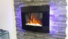 Image of 2026 TRUFLAME™  7 COLOUR LED BLACK GLASS ARCHED ELECTRIC WALL MOUNTED FIRE