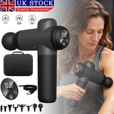 Image of 99 Speeds Massage Gun LCD Deep Tissue Percussion 8 Heads Muscle Therapy Relaxing