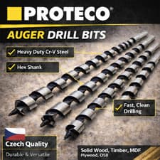 Image of Auger Bits for Wood Hex Shank Cr-V Steel Auger Bit for Drill Heavy Duty