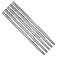 Image of 5 Pcs 1/4" Hex Shank T30 Magnetic Security Torx Screwdriver Bits 150mm Length