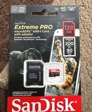 Image of SanDisk Extreme PRO 128GB MicroSDXC Memory Card + SD Adapter up to 200MB/s