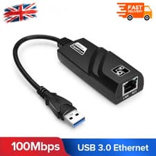 Image of USB 3.0 to RJ45 Ethernet LAN Adapter 10/100Mbps Network Converter for PC, Laptop