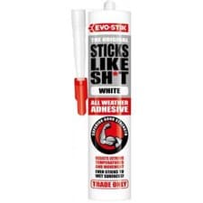 Image of Evo Stik Sticks Like Sh*T Adhesive All Weather Adhesive 290ml -White