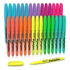 Image of 30 Pack Assorted Highlighters - 10 Colors, Chisel Tip, Quick-Dry, Non-Toxic Mark
