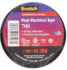 Image of 3M™ Scotch® Vinyl Electrical Tape Black | 19 mm x 20 Mtrs