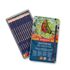 Image of Derwent Inktense Water-Soluble Colour Pencils 12 Tin Set