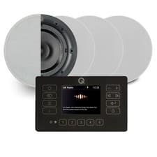 Image of Q Acoustic E120 Black DAB+ Radio & Bluetooth Ceiling Speaker System - 4x QI65CB