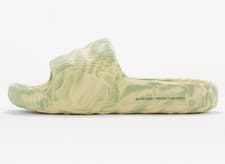 Image of Adidas Adilette 22 Slides - Magic Lime/St Desert Sand UK 11 - Crepsmayfair