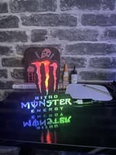 Image of Monster Energy Drink LED Wall Light with USB Man Cave Gamer Logo