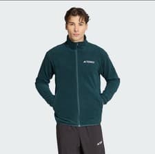 Image of Adidas Multi Essentials Full-Zip Fleece Jacket Men’s, TERREX, Size L, Aurora Ivy