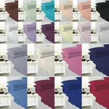 Image of Plain Dyed Flat Sheet Poly-Cotton Bed Sheets Single Double King Super king
