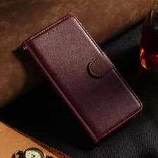 Image of Leather Flip Wallet Phone Case With Galaxy Models Card Holder Free Shipping Uk