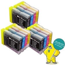 Image of 12 INK CARTRIDGE fits for BROTHER DCP 130C 330C 350C 540CN MFC-240 LC1000 LC970