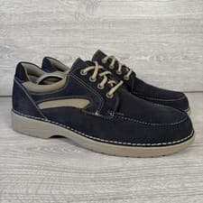 Image of Clarks Shoes Mens Blue UK Size 11 G Casual Boat Style Lace Up Line Beach