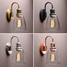 Image of 5.6"CLOCHE GLASS LAMPSHADE RETRO INDUSTRIAL BATHROOM DAMPPROOF WALL SCONCE LIGHT