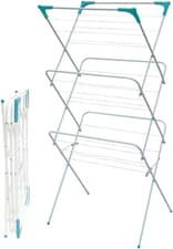 Image of Three-Tier Clothes Drying Rack - White Clothes airer 3 Tier 15 Meter